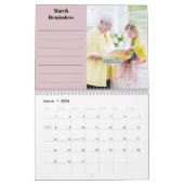 2023フォトコラージュ月次フォト&リマインダーピンク カレンダー (3月 2026)