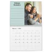 2023フォトコラージュ月次フォト&リマインダーブルー カレンダー (2月 2026)