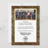 2023フォト企業の金ゴールドスクリプトカモダンレンダー シーズンカード (裏面)