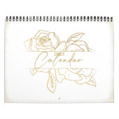 2023フローラウォールカレンダー |金ゴールド カレンダー (カバー)