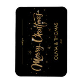 2023ブラック金ゴールドモダンメリークリスマスグリーティングマ マグネット (縦)