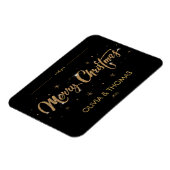 2023ブラック金ゴールドモダンメリークリスマスグリーティングマ マグネット (左側)