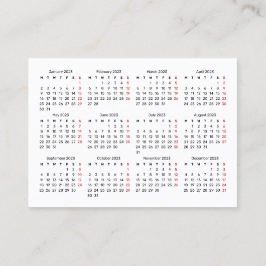 2023プロモーション名刺 – 月曜日スタート 名刺 (裏面)