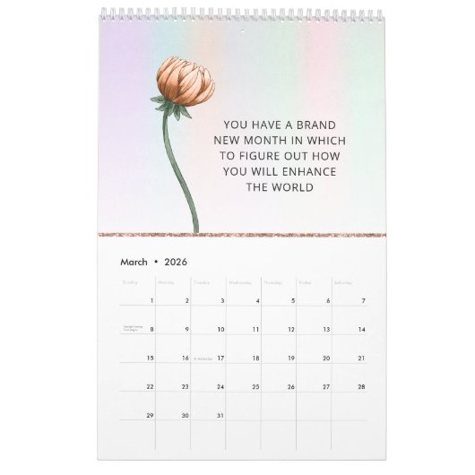 2023ボスレディやる気を起こさせる引用文 カレンダー (3月 2026)