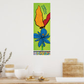 2023ポスター – バイオレット(te) & Butterfly -Buelton.Art ポスター (キッチン)