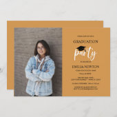 2023マスタード黒写真卒業パーティー 招待状 (正面/裏面)