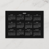 2023ミニカレンダー日曜日スタートブラック 名刺 (裏面)