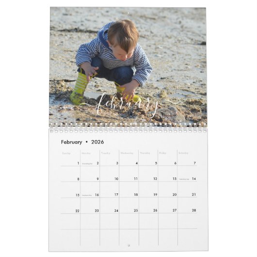 2023ミニマリストモダンファミリーカスタム写真 カレンダー (2月 2026)