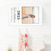 2023ミニマリスト黒いカスタム写真卒業 横断幕 (インサイチュ)