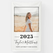 2023ミニマリスト黒いカスタム写真卒業 横断幕 (縦)