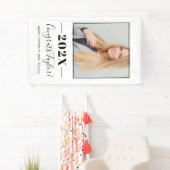 2023ミニマリスト黒いカスタム写真卒業 横断幕 (インサイチュ)