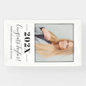 2023ミニマリスト黒いカスタム写真卒業 横断幕 (横)