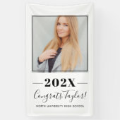 2023ミニマリスト黒いカスタム写真卒業 横断幕 (縦)