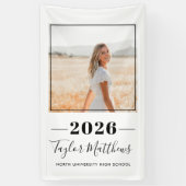 2023ミニマリスト黒いカスタム写真卒業 横断幕 (縦)