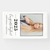 2023ミニマリスト黒いカスタム写真卒業 横断幕 (横)