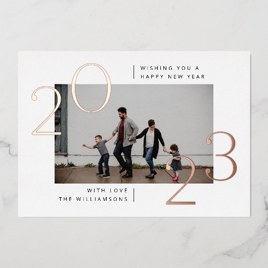 2023ミニマルホイル新年フォトカード 箔シーズンカード (正面)