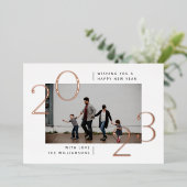 2023ミニマルホイル新年フォトカード 箔シーズンカード (立ち正面)