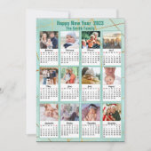 2023ミントグリーンモダンファミリー12フォトカレンダー シーズンカード (正面)