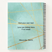 2023ミント金ゴールドモダンファミリー12フォトカレンダー ノートブック (裏面)