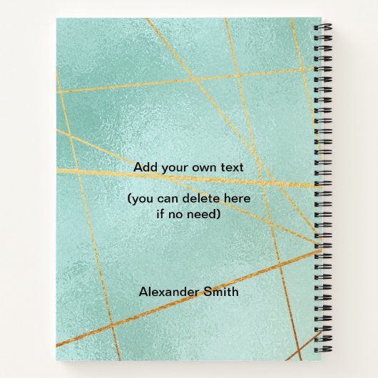 2023ミント金ゴールドモダンファミリー12フォトカレンダー ノートブック (裏面)