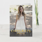 2023モダンおめでとう大学院名フルフォト 箔グリーティングカード (正面)