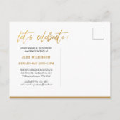 2023モダンタイポグラフィトレンディー写真卒業 インビテーションポストカード (裏面)