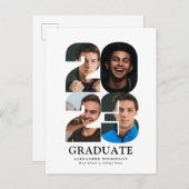 2023モダントレンディー4フォトコラージュ卒業 案内ポストカード (正面/裏面)
