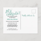 2023モダンブラシスクリップフォト卒業パーティー インビテーションポストカード (裏面)