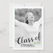 2023モダン年のスクリプトセージのグリーンフォトのクラス 招待状 (正面)