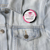 2023モダン年のピンクグリッターモダン文字クラス 缶バッジ (インサイチュ)