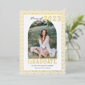 2023モダン年エレガント写真卒業パーティー 箔招待状 (立ち正面)