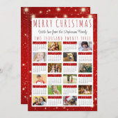 2023モダン年カレンダー12フォトコラージュ赤灯 シーズンカード (正面/裏面)