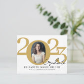 2023モダン年フォーマルの卒業クラス写真卒業 案内ポストカード (スタンド正面)