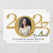 2023モダン年フォーマルの卒業クラス写真卒業 案内状 (正面/裏面)