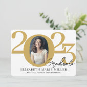 2023モダン年フォーマルの卒業クラス写真卒業 案内状 (スタンド正面)