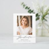 2023モダン年ミニマル卒業写真 インビテーションポストカード (スタンド正面)
