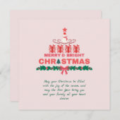 2023モダン年メリーの明るいクリスマスカラフル シーズンカード (正面/裏面)
