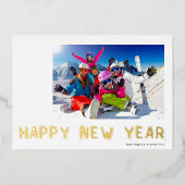 2023モダン年企業の初のミニマル金ゴールド 箔シーズンカード (正面)