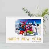 2023モダン年企業の初のミニマル金ゴールド 箔シーズンカード (立ち正面)