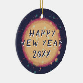 2023モダン年抽象芸術惑星ハッピーニューイヤー セラミックオーナメント (右)
