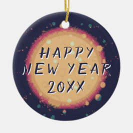 2023モダン年抽象芸術惑星ハッピーニューイヤー セラミックオーナメント