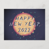 2023モダン年抽象芸術惑星ハッピーニューイヤー ポストカード (正面)