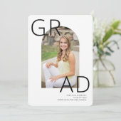 2023モダン年3月写真卒業パーティー招待状 招待状 (スタンド正面)