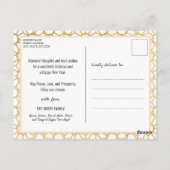 2023モダン金ゴールドグリッタースクリプトフォトカレンダー ポストカード (裏面)