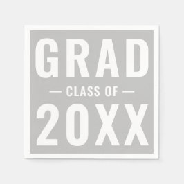 2023ライトグレータイポグラフィのグラードクモダンラス スタンダードカクテルナプキン