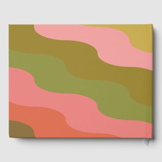 2023レトロGroovyピンクと緑の名前のクラス ゲストブック (裏面)