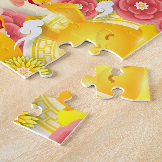 2023中国の年うさぎの〔占星術の〕十二宮図 ジグソーパズル (側面)