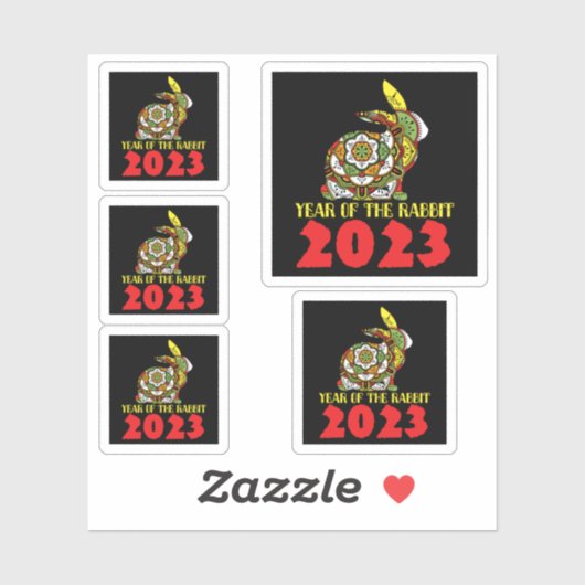 2023中国の年うさぎ シール (シート)
