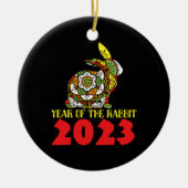 2023中国の年うさぎ セラミックオーナメント (正面)