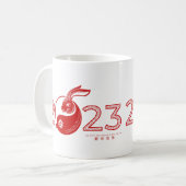 2023中国の年うさぎ、装飾品 コーヒーマグカップ (正面左)